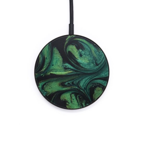 Circle ResinArt Wireless Charger - Alnoor (Dark Green, 572432) Fashion