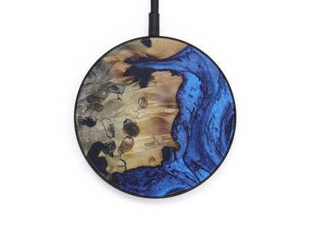 Circle Wood+Resin Wireless Charger - Adolfo (Dark Blue, 570017) Fashion