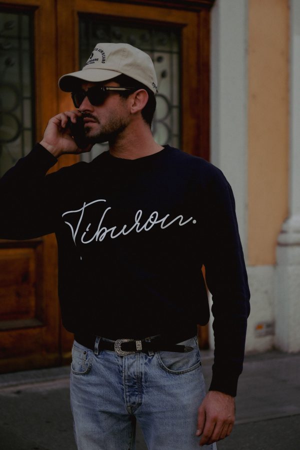 TIBURON CREWNECK SWEATSHIRT - NAVY For Cheap