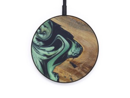 Circle Wood+Resin Wireless Charger - Grissel (Dark Green, 567023) Sale