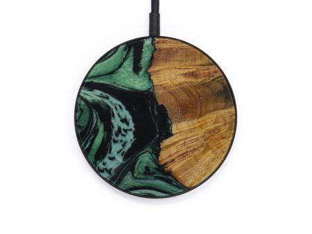 Circle Wood+Resin Wireless Charger - Dupuy (Dark Green, 568751) Hot on Sale