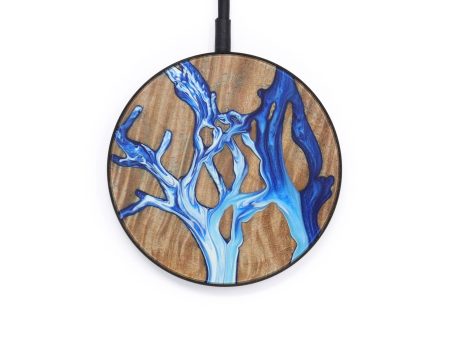 Circle Wood+Resin Wireless Charger - Drago (Dark Blue, 571400) Sale