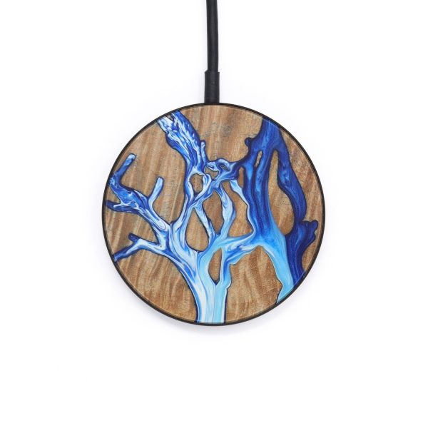 Circle Wood+Resin Wireless Charger - Drago (Dark Blue, 571400) Sale