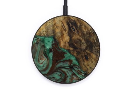 Circle Wood+Resin Wireless Charger - Gilberto (Dark Green, 567633) Online now