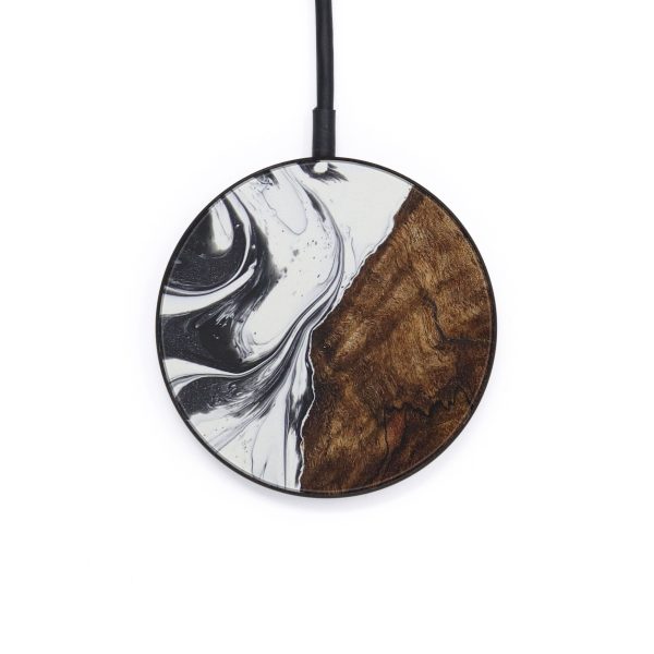 Circle Wood+Resin Wireless Charger - Taro (Black & White, 572919) Fashion