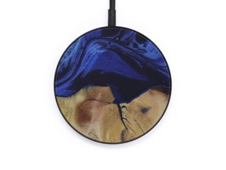 Circle Wood+Resin Wireless Charger - Chadrick (Dark Blue, 568331) on Sale