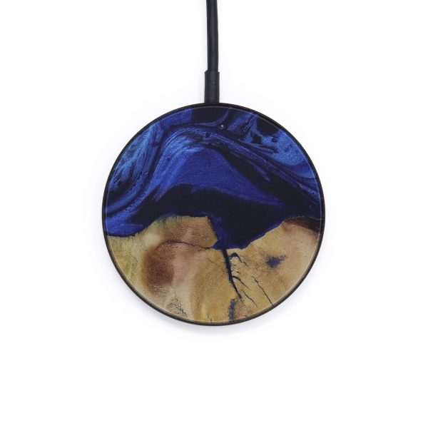 Circle Wood+Resin Wireless Charger - Chadrick (Dark Blue, 568331) on Sale