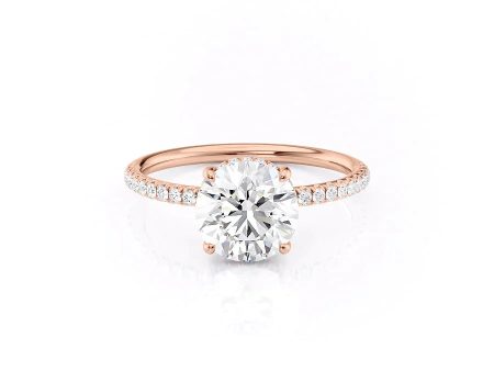 The Low Profile Kamellie Set With A 2 Carat Round Moissanite For Discount