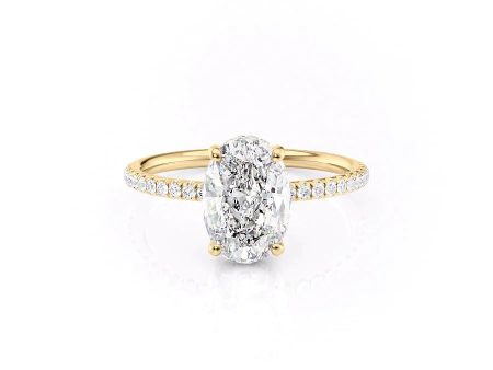 The Low Profile Kamellie Set With A 1.5 Carat Oval Moissanite Hot on Sale