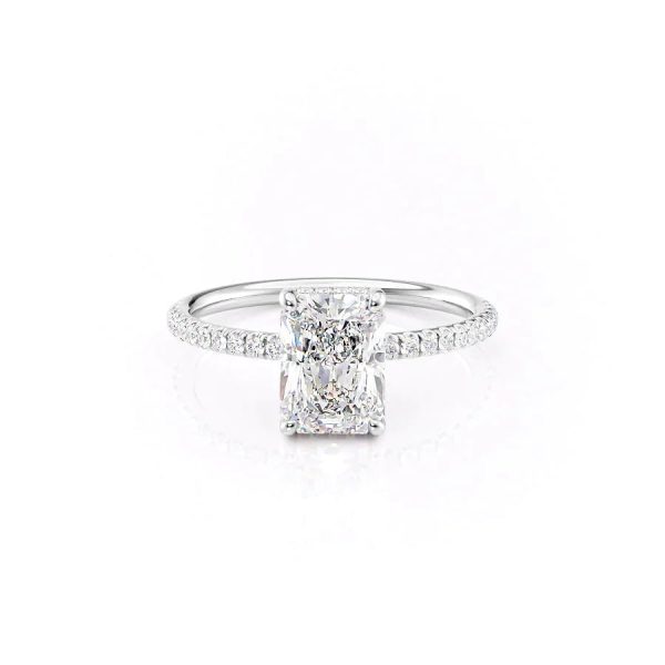 The Low Profile Kamellie Set With A 1.5 Carat Radiant Moissanite on Sale