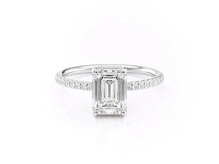 The Low Profile Kamellie Set With A 3.5 Carat Emerald Moissanite For Cheap